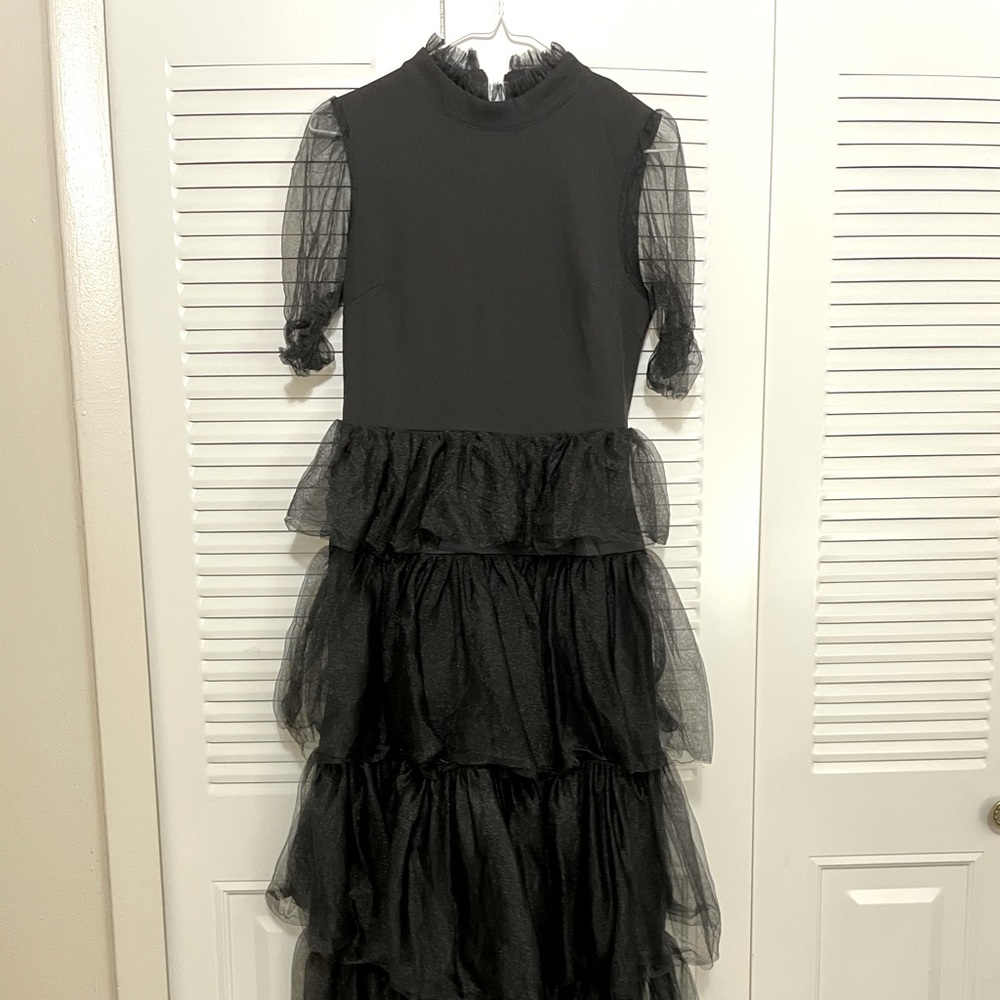 Black ruffle dress